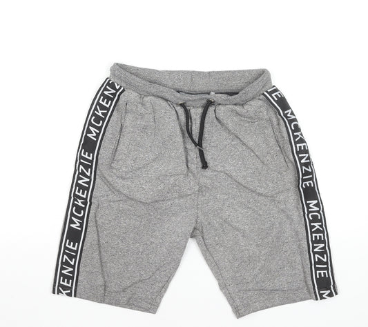 McKenzie Boys Grey Sweat Shorts 12-13 Years Regular Fit Drawstring Pockets