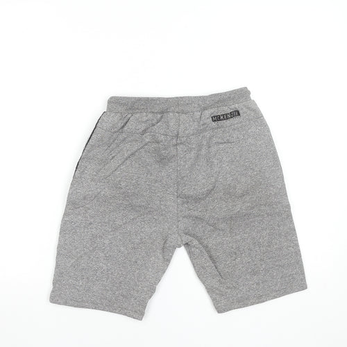 McKenzie Boys Grey Sweat Shorts 12-13 Years Regular Fit Drawstring Pockets