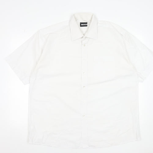 Pierre Cardin Men's White 2XL Short Sleeve Formal Dress Shirt