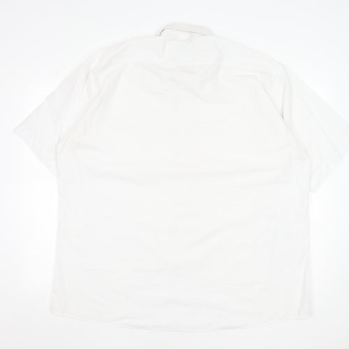 Pierre Cardin Men's White 2XL Short Sleeve Formal Dress Shirt
