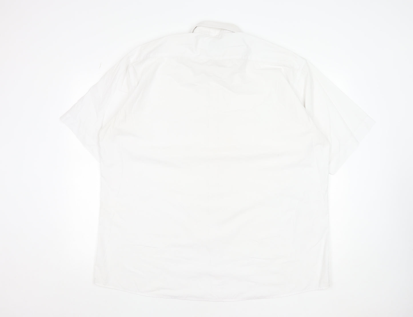 Pierre Cardin Men's White 2XL Short Sleeve Formal Dress Shirt