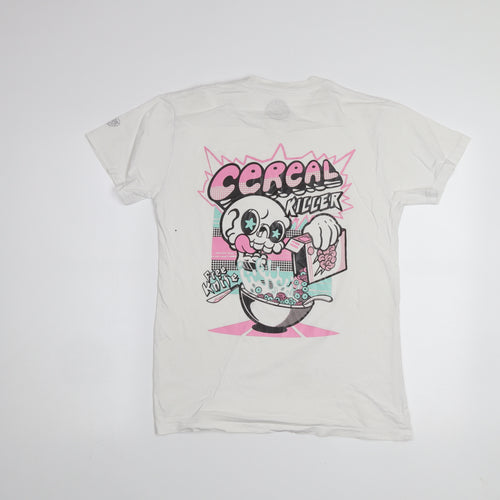 Modern Streets Men White Small Graphic Print Cereal Killer T-Shirt