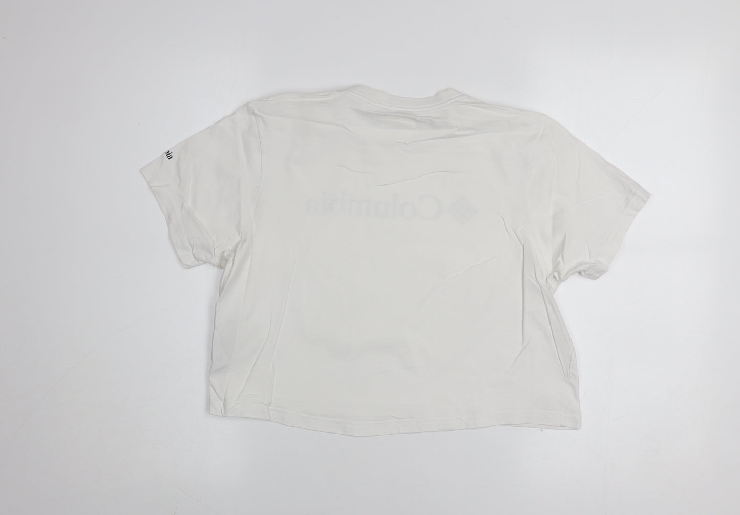 Columbia Women White Basic Logo Short Sleeve Cotton T-Shirt S