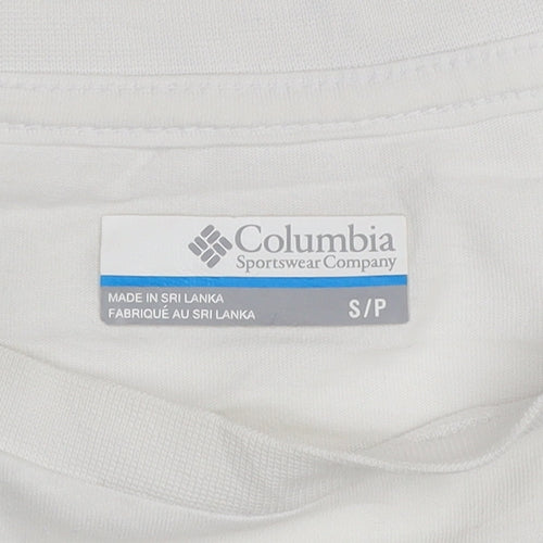 Columbia Women White Basic Logo Short Sleeve Cotton T-Shirt S