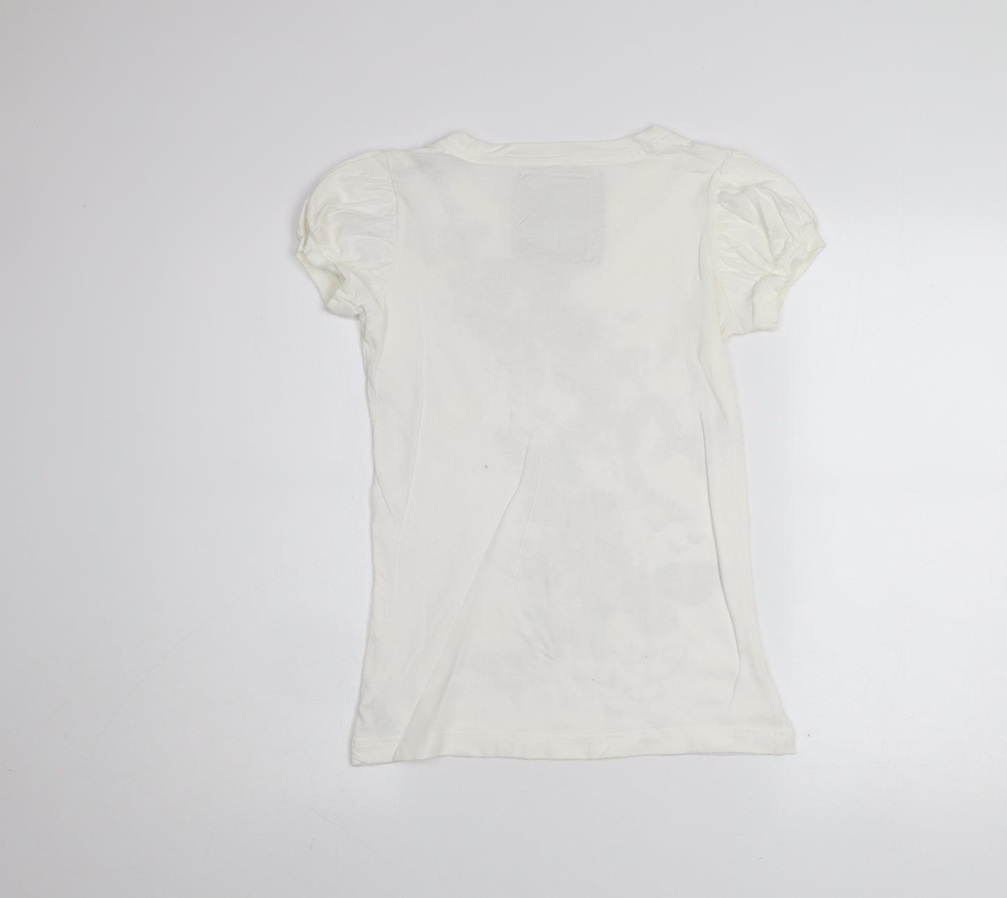 Marks and Spencer Women Ivory Butterfly T-Shirt Short Sleeve 100% Cotton Indigo JNR
