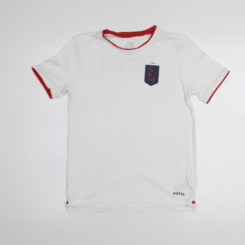 Kipsta Boys White England Football T-Shirt 10-11 Years Short Sleeve
