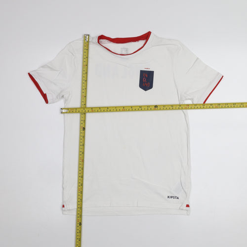 Kipsta Boys White England Football T-Shirt 10-11 Years Short Sleeve