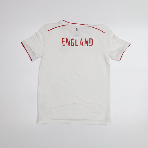 Kipsta Boys White England Football T-Shirt 10-11 Years Short Sleeve