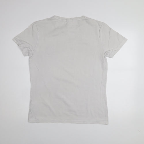 Calvin Klein Jeans White Crew Neck Cotton T-Shirt Men L Regular Fit
