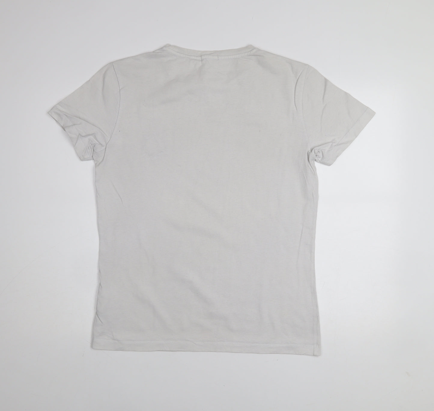 Calvin Klein Jeans White Crew Neck Cotton T-Shirt Men L Regular Fit