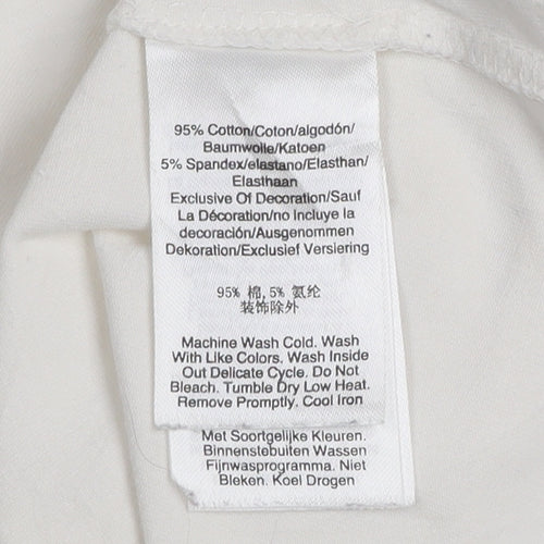 DKNY Women's White XS Sleeveless Tank Dress Casual Cotton Blend