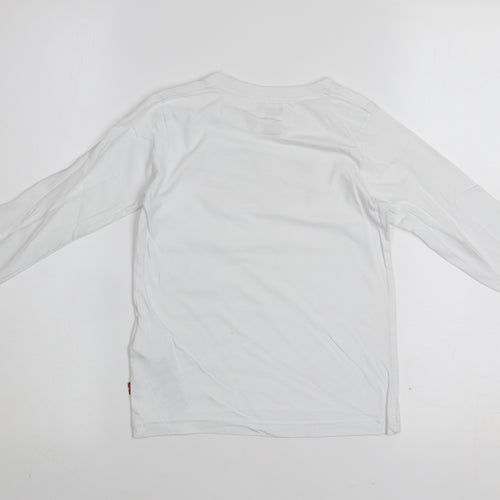 Levi's Boys White Long Sleeve Logo Cotton T-Shirt 6 Years