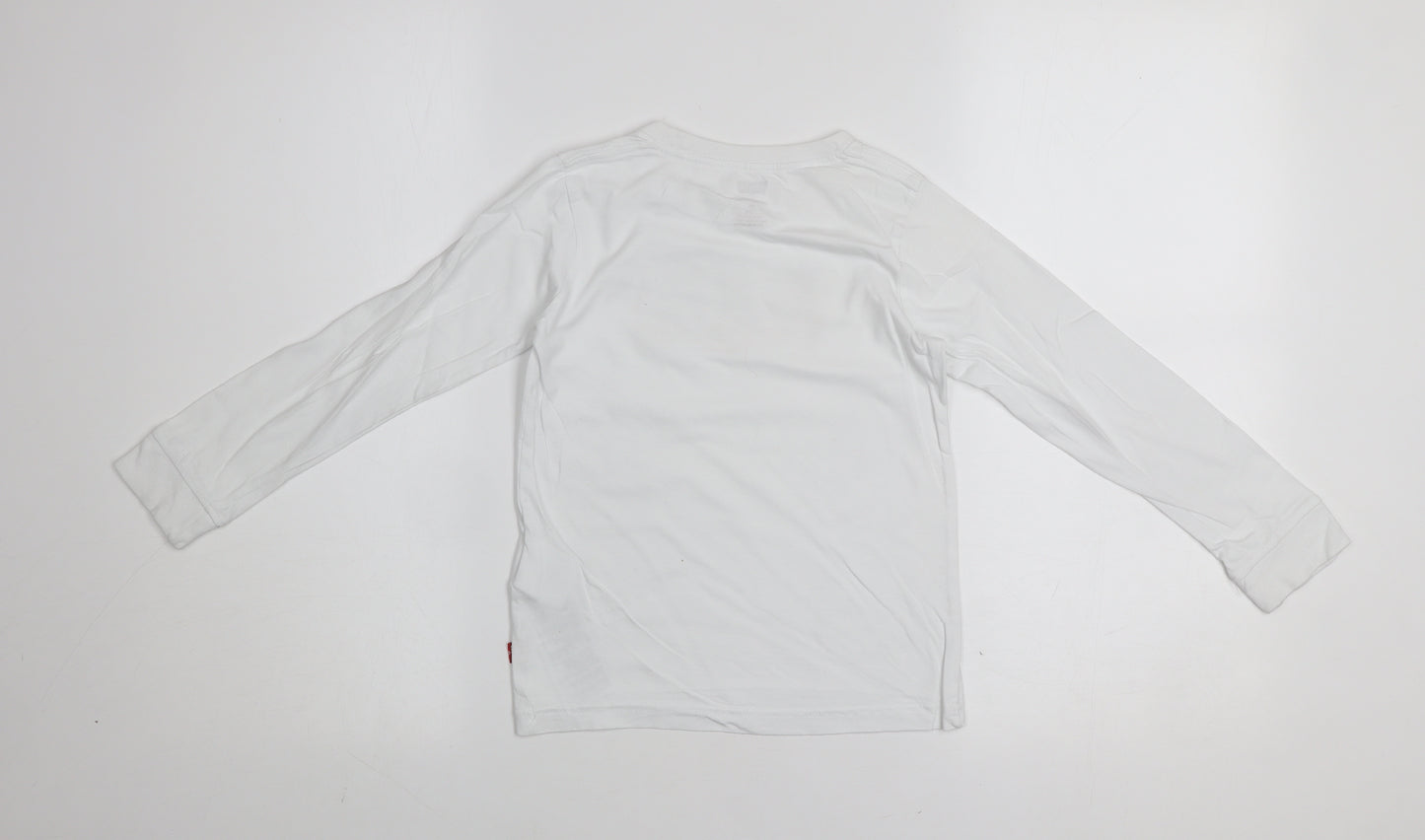 Levi's Boys White Long Sleeve Logo Cotton T-Shirt 6 Years