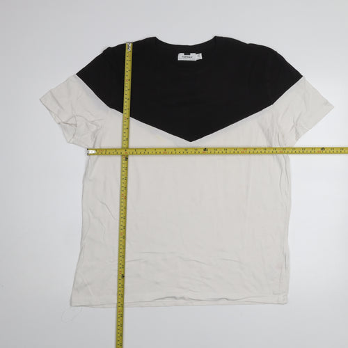Topman Men's Black & White Colourblock T-Shirt XL Cotton Crew Neck
