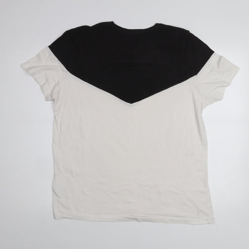Topman Men's Black & White Colourblock T-Shirt XL Cotton Crew Neck