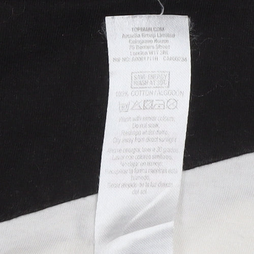 Topman Men's Black & White Colourblock T-Shirt XL Cotton Crew Neck