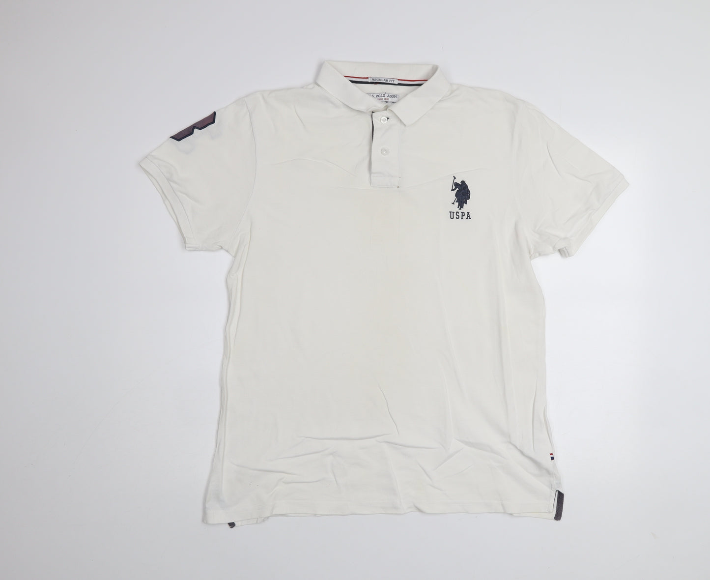 U.S. Polo Assn. Men's White Regular Fit Cotton Polo Shirt XL