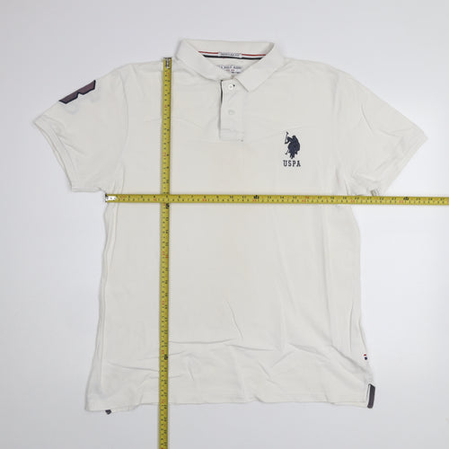 U.S. Polo Assn. Men's White Regular Fit Cotton Polo Shirt XL