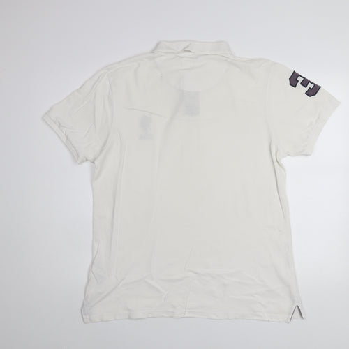U.S. Polo Assn. Men's White Regular Fit Cotton Polo Shirt XL