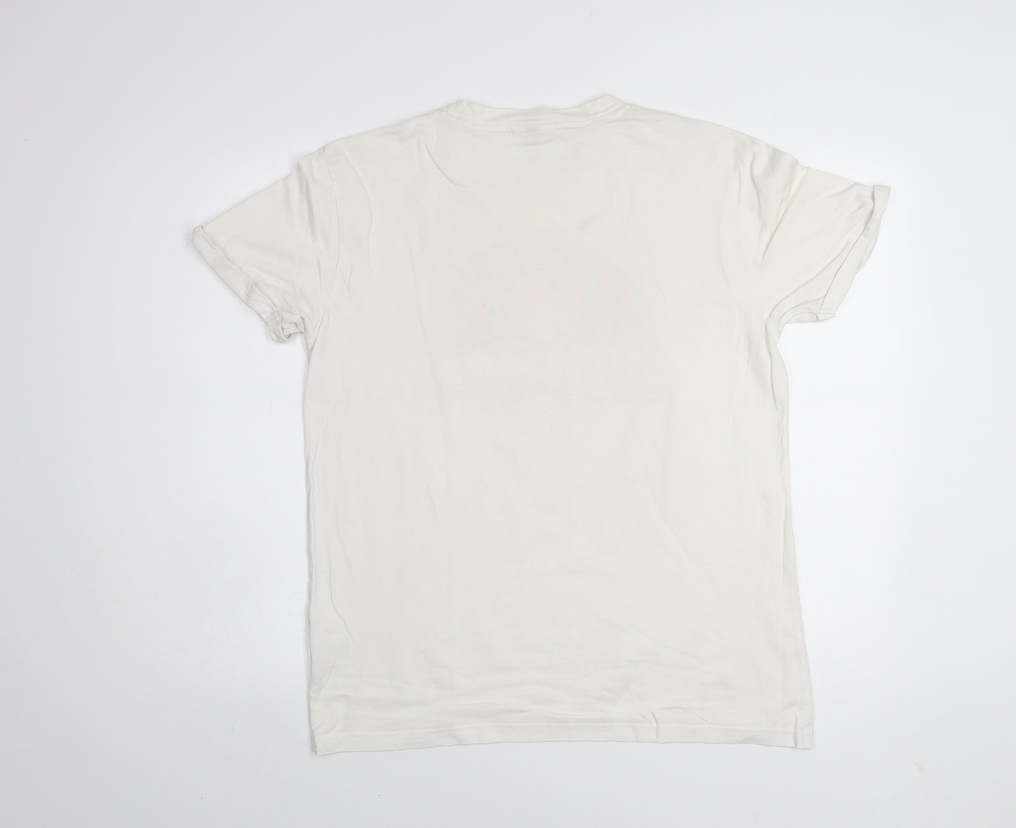 Ellesse Women's White Logo T-Shirt UK 6 Short Sleeve Cotton Top