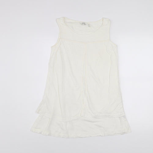 FatFace Women’s Ivory Linen Sleeveless Tunic Top Size 8