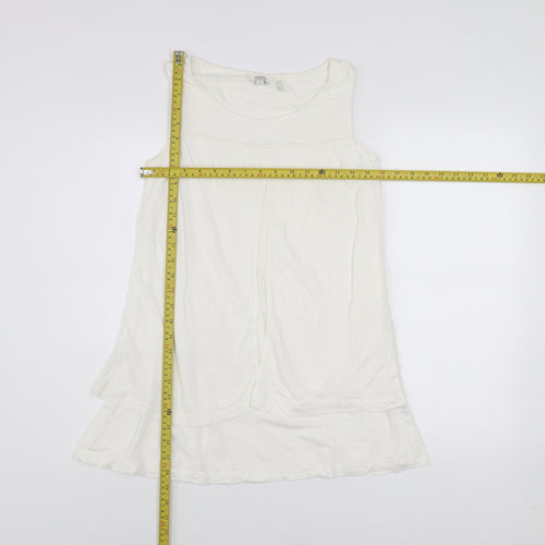 FatFace Women’s Ivory Linen Sleeveless Tunic Top Size 8