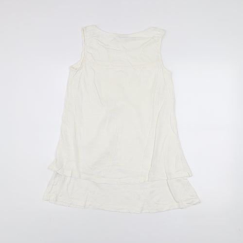 FatFace Women’s Ivory Linen Sleeveless Tunic Top Size 8