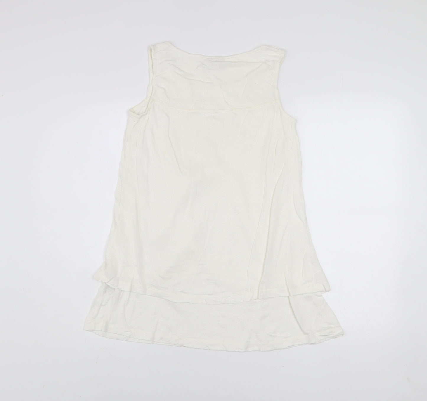 FatFace Women’s Ivory Linen Sleeveless Tunic Top Size 8