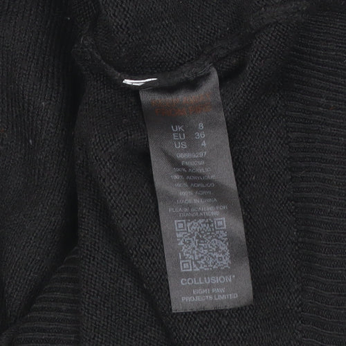 COLLUSION Women's Black Mock Neck Knit Jumper Size 8