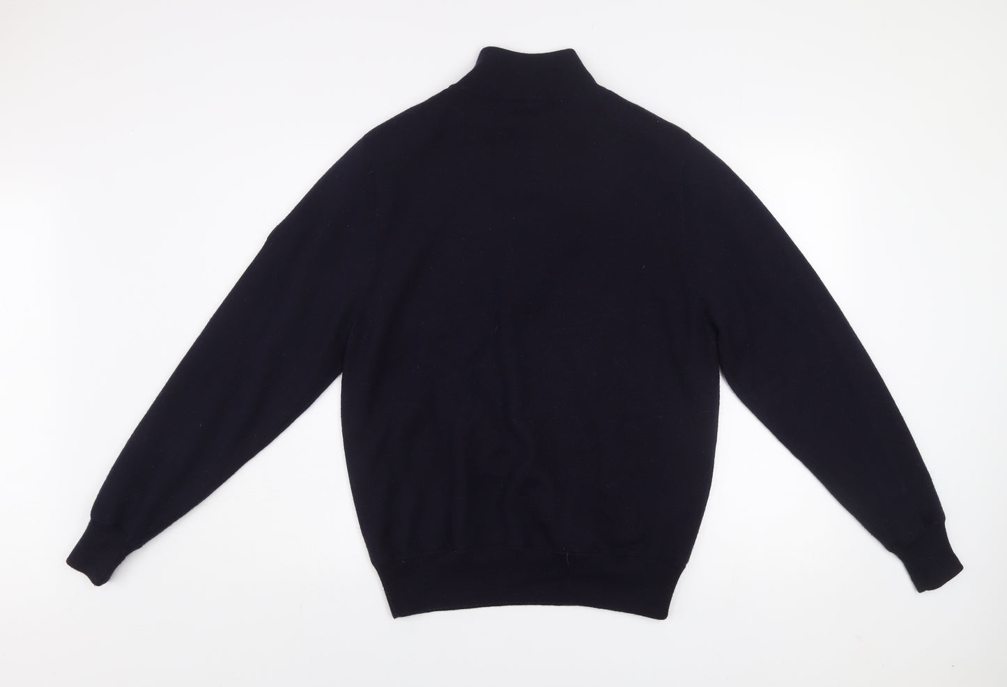 Cutter & Buck Men's Blue Argyle 1/2 Zip Wool Blend Jumper M