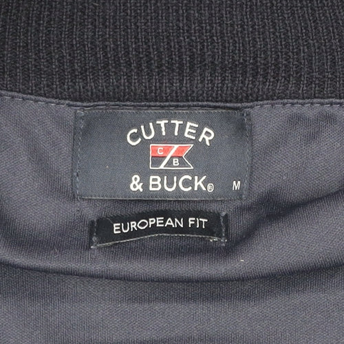 Cutter & Buck Men's Blue Argyle 1/2 Zip Wool Blend Jumper M