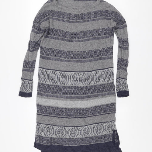 Mistral Women Grey Knitted Jumper Dress Size 12 Winter Casual