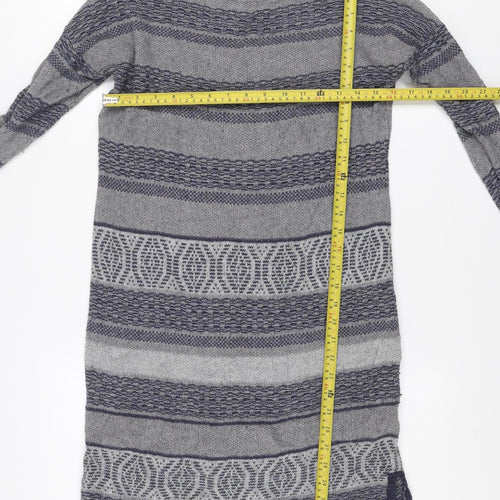Mistral Women Grey Knitted Jumper Dress Size 12 Winter Casual