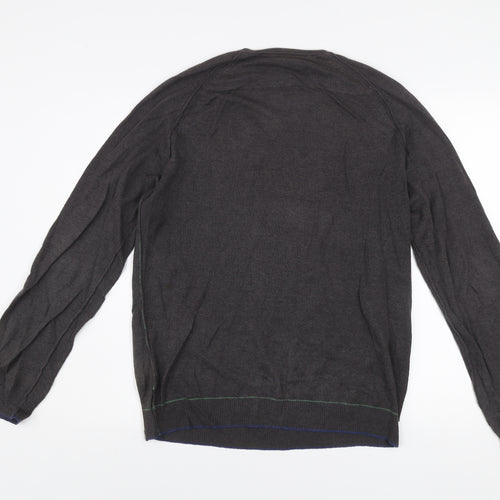 White Stuff Men’s Brown Linen Cotton Henley Jumper Size S