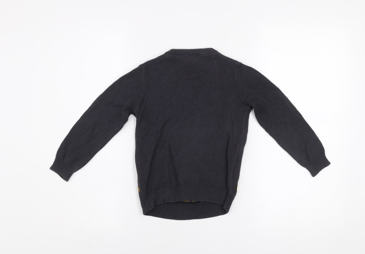 Scooby-Doo Boys Black Jumper 4-5 Years Cotton Knit Crew Neck Cartoon Print