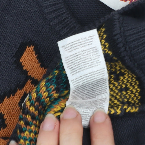 Scooby-Doo Boys Black Jumper 4-5 Years Cotton Knit Crew Neck Cartoon Print