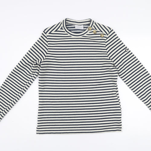 Craghoppers Women's Navy Stripe Crew Neck Jumper UK 12 Long Sleeve