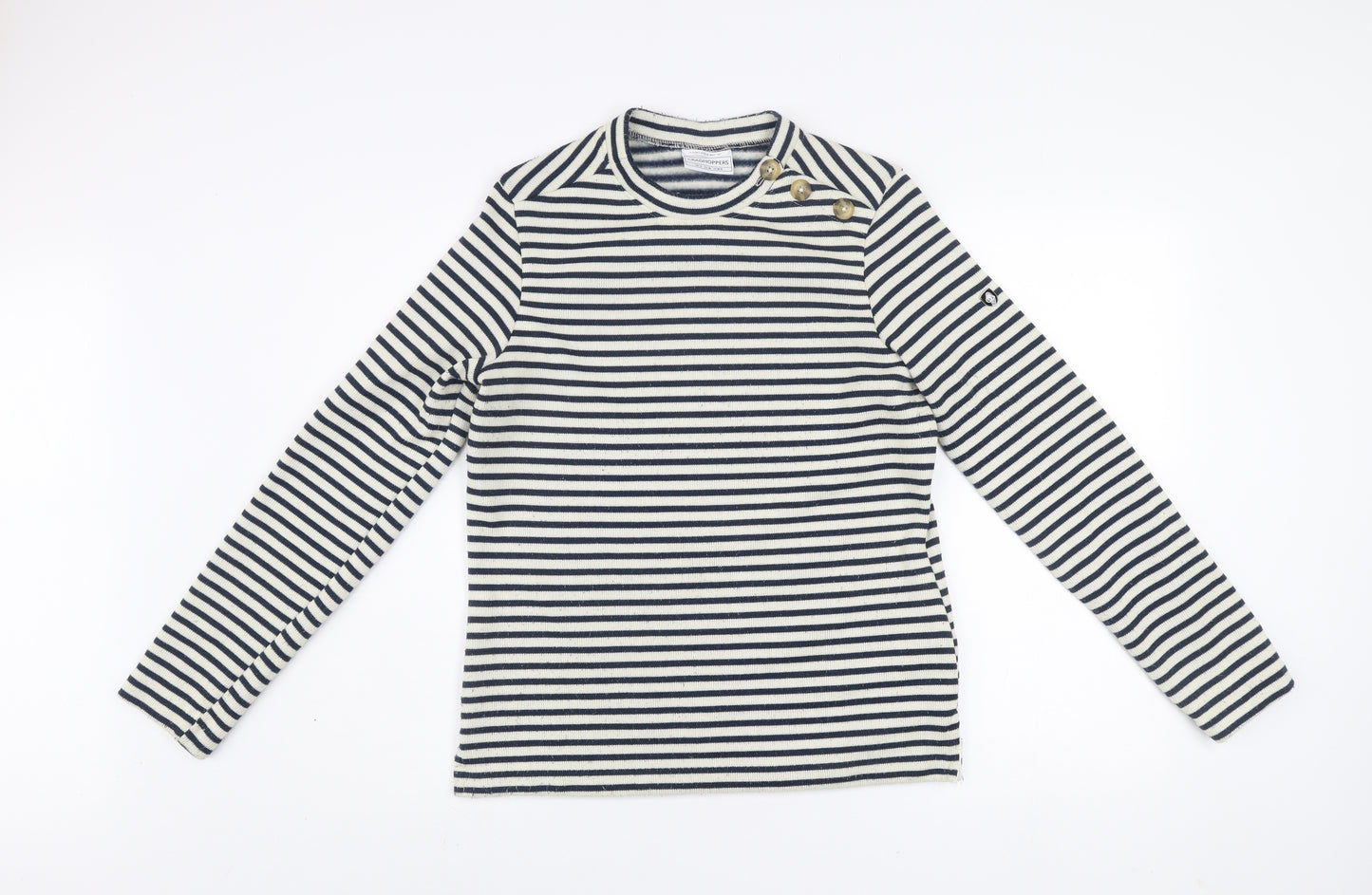 Craghoppers Women's Navy Stripe Crew Neck Jumper UK 12 Long Sleeve