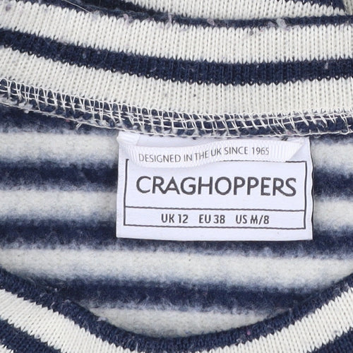 Craghoppers Women's Navy Stripe Crew Neck Jumper UK 12 Long Sleeve