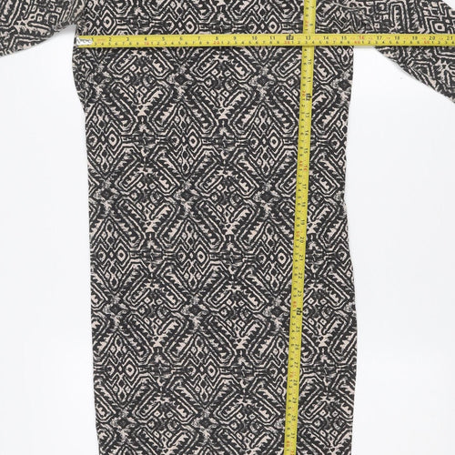 River Island Women’s Black Geometric Bodycon Dress Size 10