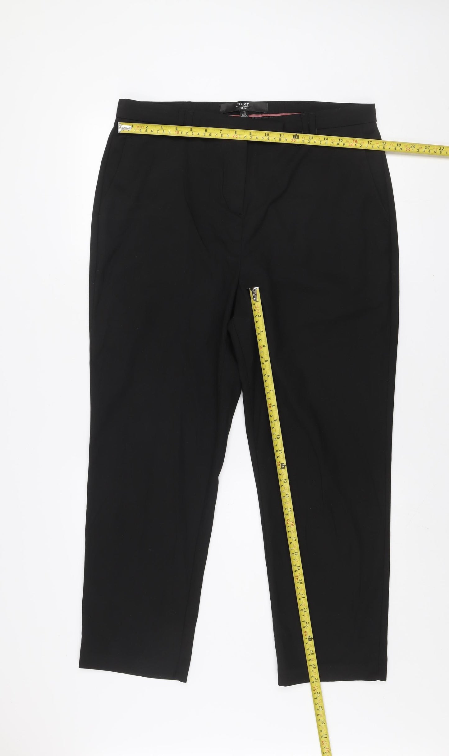 Next Men's Black Regular Fit Dress Pants Trousers Size 15R
