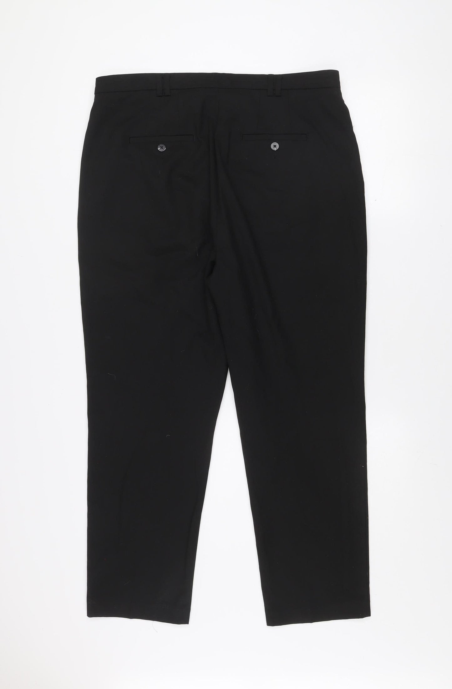 Next Men's Black Regular Fit Dress Pants Trousers Size 15R