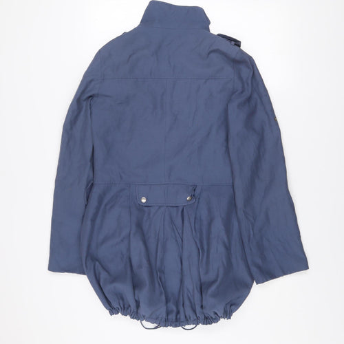 Warehouse Women’s Blue Military Jacket Size 8 Cotton Blend