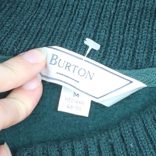 Burton Men’s Green Pullover Fleece Sweatshirt Size M Regular Fit