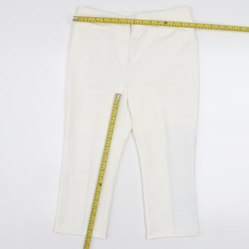 Marks and Spencer Women Ivory Cropped Slim Trousers Size 10