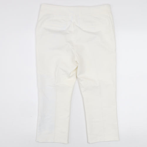 Marks and Spencer Women Ivory Cropped Slim Trousers Size 10