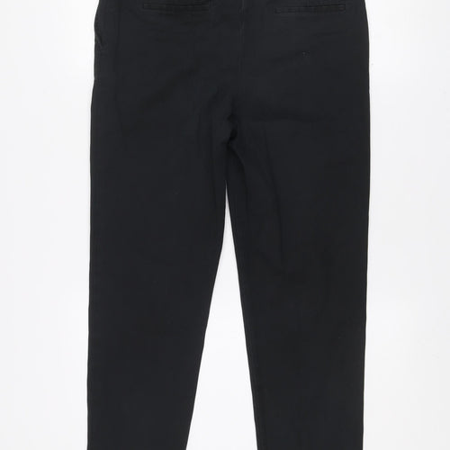 Next Women Black Slim Fit Tailored Cotton Trousers Size 12