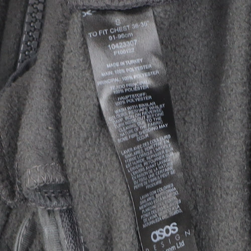 ASOS DESIGN Men's Black Fleece Zip Jacket Size S