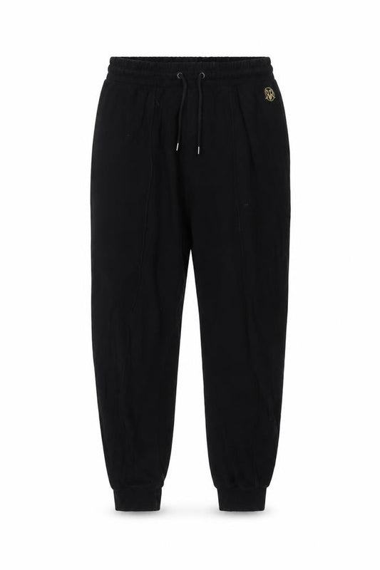 Front view of River Island Men's Black Jogger Sweatpants L Cotton Tapered Fit