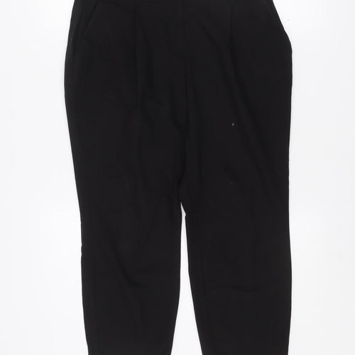 Dorothy Perkins Womens Black UK10 Cropped Trousers Polyester Blend